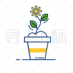 花朵盆栽图标