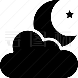 多云的夜晚图标