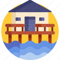 海滩别墅图标