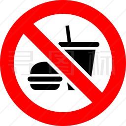 禁止吃快餐标志图标