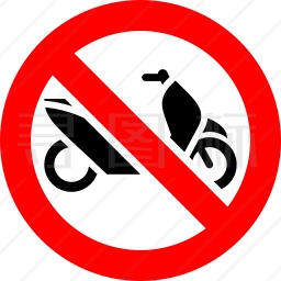 禁止摩托车标志图标