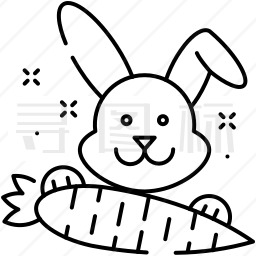 抱着胡萝卜的兔子图标