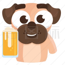 喝啤酒的巴哥犬图标