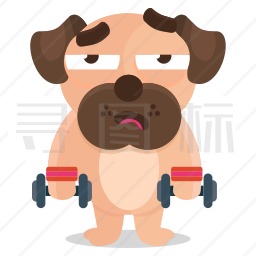 健身的巴哥犬图标
