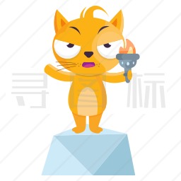 拿着火炬的猫咪图标