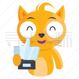 拿着奖杯的猫咪图标