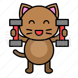 健身的猫咪图标