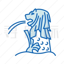 鱼尾狮卡通画图片