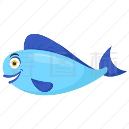 蓝色金鱼图标