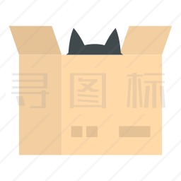 纸箱里的猫咪图标