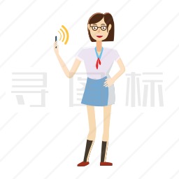 拿着电话的女人图标