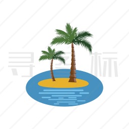 热带沙滩图标