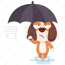 撑伞的比格犬图标