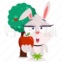 吃苹果的兔子图标