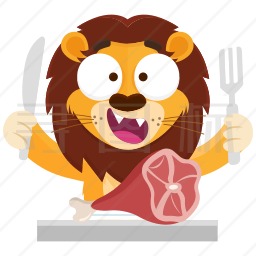 吃东西的狮子图标