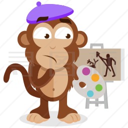画画的猴子图标