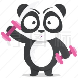 健身的熊猫图标