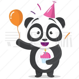 生日的熊猫图标