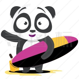冲浪的熊猫图标