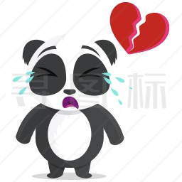 心碎的熊猫图标
