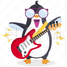 弹吉他的企鹅图标
