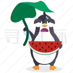 吃西瓜的企鹅图标
