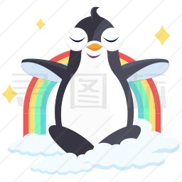 练瑜伽的企鹅图标