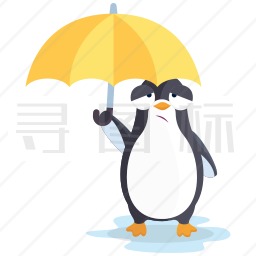 淋雨的企鹅图标