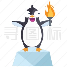 举火把的企鹅图标