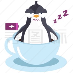 喝咖啡的企鹅图标