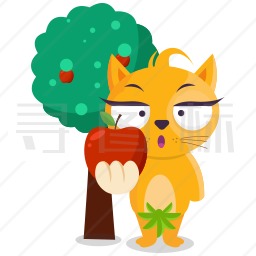 吃苹果的猫图标