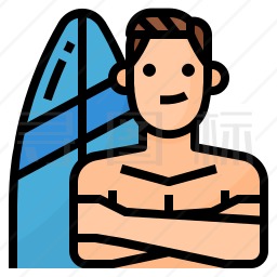 冲浪爱好者图标