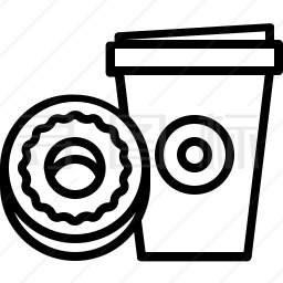 甜甜圈与咖啡图标