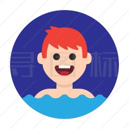 游泳的男孩图标