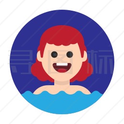 游泳的女孩图标