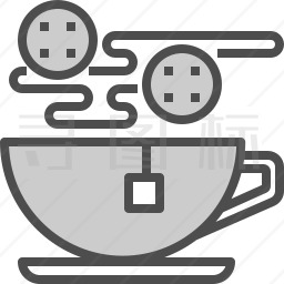 热茶与饼干图标
