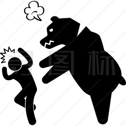熊攻击人图标