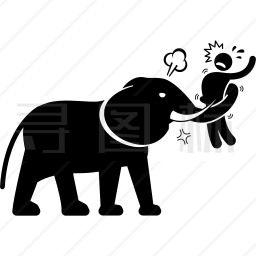 攻击人的大象图标