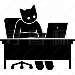 使用电脑的猫咪图标