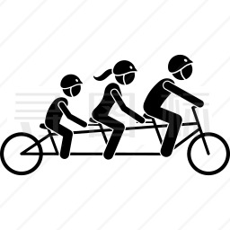 三人自行车图标