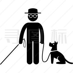 导盲犬与盲人图标