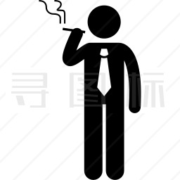 吸烟的商人图标