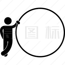 男人与旗帜图标