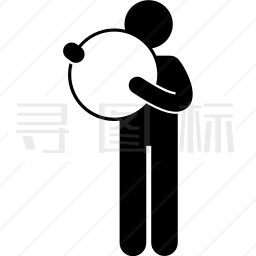 男人与旗帜图标