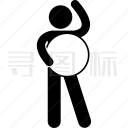 男人与旗帜图标