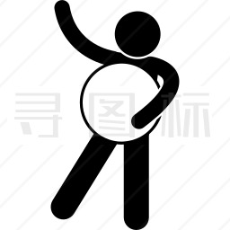 男人与旗帜图标