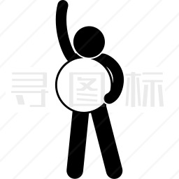 男人与旗帜图标