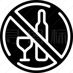 馆内禁止饮酒图标