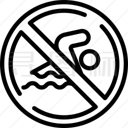 禁止游泳图标