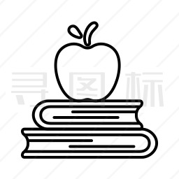 书与苹果图标